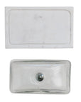 Creative Co-op’s Glass Cloche White Marble L features a clear glass dome paired with a rectangular white marble tray, showcased from above on a white background—an elegant pairing for refined kitchen and food storage inspiration.