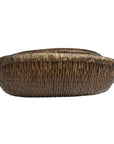The Creative Co-op Woven Wicker Vintage is a brown, oval decorative basket with an antique finish, slightly raised edges, and a flat base, shown from the side against a white background.