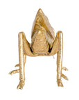 Grasshopper Gold by Creative Co-op—a gold metallic grasshopper figurine, perfect for Gold Home Decor, shown from behind with outstretched legs and raised body on a white background.