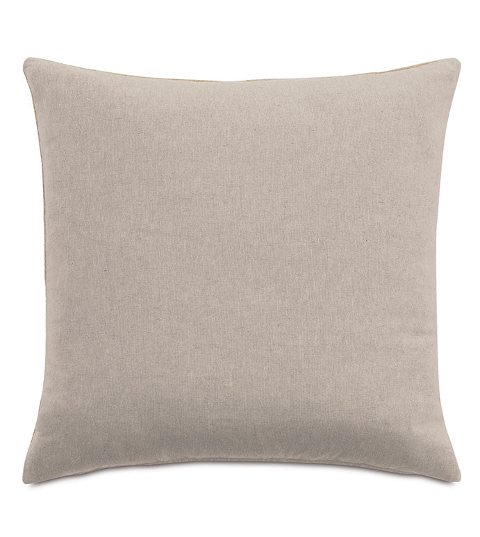 The OLIVER BOUCLE Euro sham by Eastern Accents is a square, light beige throw pillow featuring a simple textured boucle cover and zipper closure, shown against a white background.