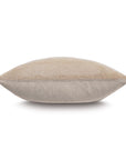 The OLIVER BOUCLE by Eastern Accents is a rectangular throw pillow with textured boucle fabric in light tan on top and light gray on the bottom, shown from the side on a white background.
