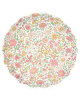 The Faire Mixed Set Reusable Small Plates are round melamine plates with scalloped edges and a colorful floral pattern—perfect for Liberty print plate fans.