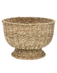 Large handwoven seagrass basket with wide opening and flared base, by Faire Face to Face.
