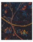 A book cover with dark, moody floral designs and branches on a black background. “Emily Thompson Flowers” by Hachette Book Group appears in small red text at the center.