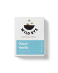 A white box with blue and black text, ideal for displaying Wild Rye Frosting.