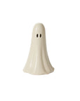 The Ghostly Figurine Large by Accent Decor is a smooth, ceramic ghost with black oval eyes, ideal for Halloween decor. This classic white-sheet ghost makes a charming addition to your seasonal display.