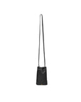 The Gordi Mobile by Jerome Dreyfuss is a small black goatskin leather crossbody bag with a long, slim shoulder strap and minimalist design, shown against a white background.