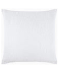 The John Robshaw Euro Sham features a square white design with a subtle quilted texture and slightly raised edges. Filled with cotton batting and covered in organic cotton voile, it offers a soft, smooth surface ideal for year-round comfort.