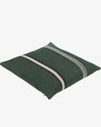 Green pillow with black and white stripes, European flax linen by Libeco Home, Belgian Pillow at Bungalow Furniture.