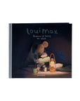 The Maileg LouiMax Book by Maileg tells the heartwarming story of LouiMax the mouse, who dreams of growing up, as he pours a drink beside a lantern inside a cozy tent at night.