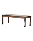 The Maileg Long Dining Table is a wooden rectangular table with four slightly curved legs, finished in dark brown with a simple, classic design—ideal as mouse furniture for any dollhouse miniature setting.