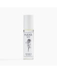 A 10ml clear glass bottle of MAYA NO.2 by Maya Fragrances, topped with a white cap and featuring a simple black rose line art on the label, sits against a plain white background.