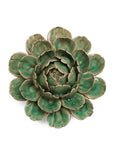 Mofo Flower Mint by Chive Ceramics is a green ceramic artichoke sculpture with detailed layered leaves, displayed on a white background—ideal as handmade pottery or boho plant wall decor.