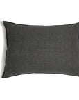 The Montauk Big Pillow 28x36 by POM POM is a rectangular, dark gray pillow with smooth fabric and hidden zipper closures, displayed against a white background.