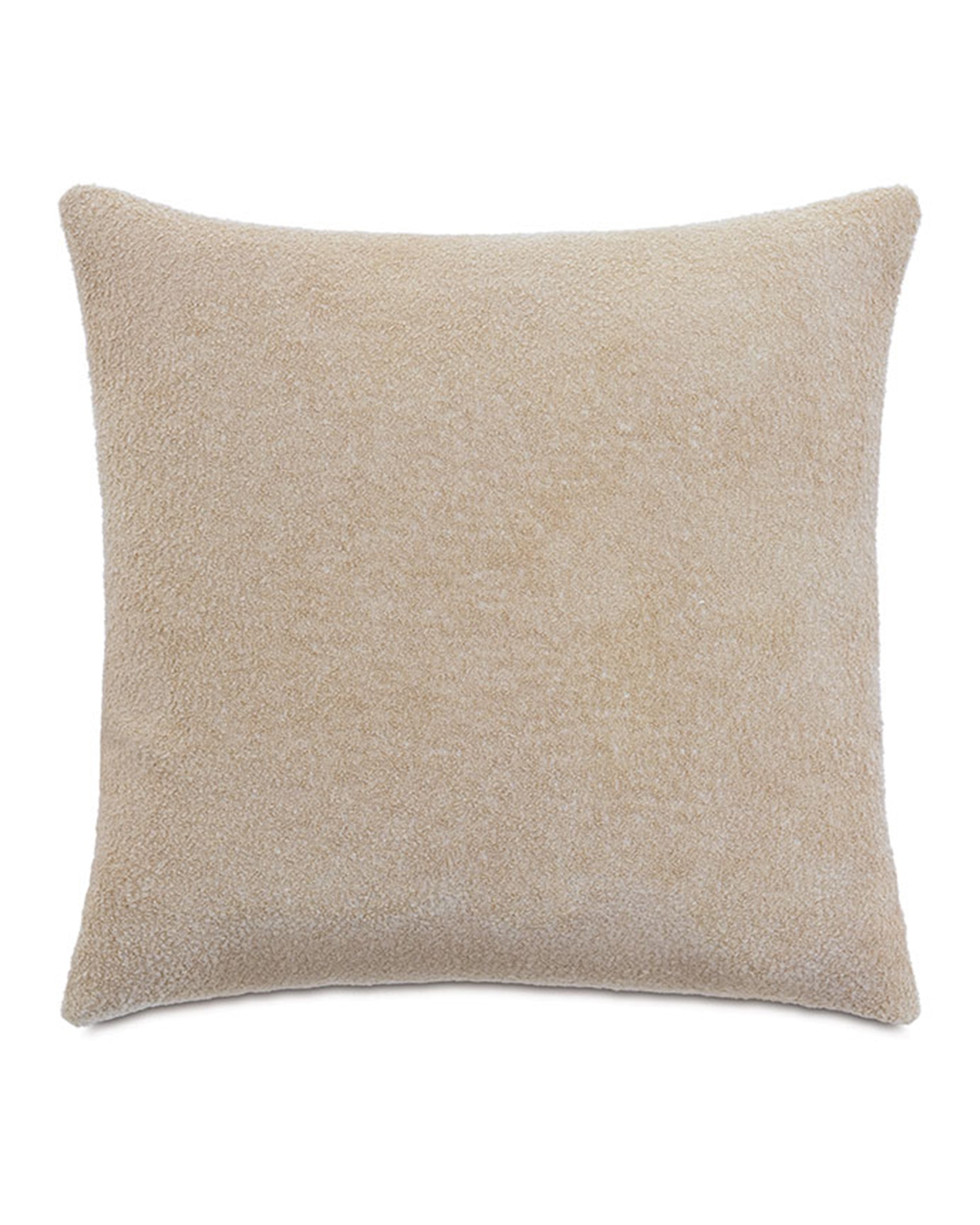 The OLIVER BOUCLE Euro sham by Eastern Accents is a square beige pillow made from soft, textured boucle fabric, displayed against a plain white background.