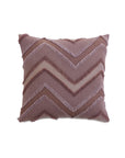 The REINHART FRINGE by Eastern Accents is a mauve 24x24 rectangular pillow with a textured chevron pattern, fringed edges on each zigzag stripe, and a soft, plush modern design.