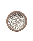 The Faire Ritual Bowls 4.5" feature a round design in chocolate brown clay, with an open, irregular geometric pattern like a web or scattered stones, shown from above on a white background.