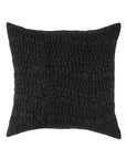 The Amity Home Slade Sham is a square black pillow cover with a textured crisscross pattern, shown against a white background. Pillow insert sold separately.