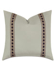 Square Euro sham with khaki fabric and diamond tape trim by Eastern Accents, Modesta Khaki collection.