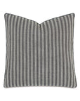 The Eastern Accents TAOS CHEVRON pillow features a black and white chevron pattern with black piping. Displayed on a white background, it includes a pillow insert for comfort and style.