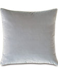 The Castle Linen Rose by Eastern Accents is a square gray velvet decorative cushion with a smooth texture and neatly stitched edges, displayed against a white background.
