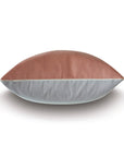 The Castle Linen Rose cushion by Eastern Accents features a two-tone design with a brown top and light gray velvet bottom, displayed against a white background.