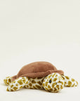 The Turtle Warmies by Faire is a plush toy with a brown shell and soft, patterned yellow and white flippers and head, offering sensory comfort against a plain light background.