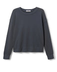 The Perfectwhitetee French Terry Sweatshirt is a vintage-inspired, long-sleeve crewneck in dark gray, shown against a white background.