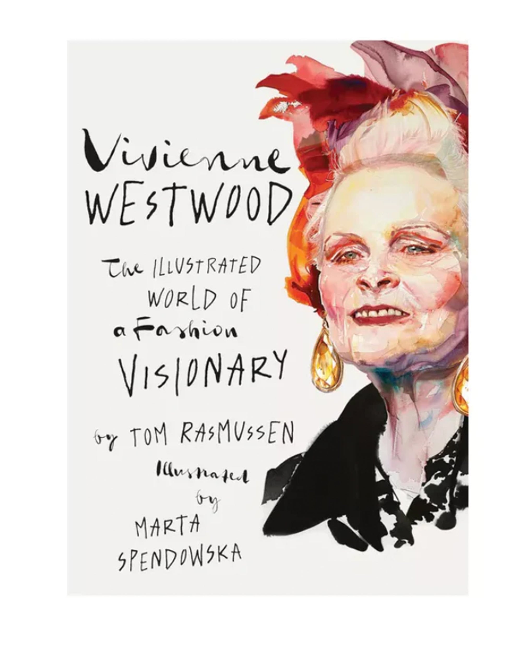 Book cover for "Vivienne Westwood" by Random House, featuring a vibrant watercolor portrait of fashion icon Vivienne Westwood.