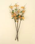 Tall rosehip branches with orange stems, berries, and leaves by Bungalow Furniture on a beige background.