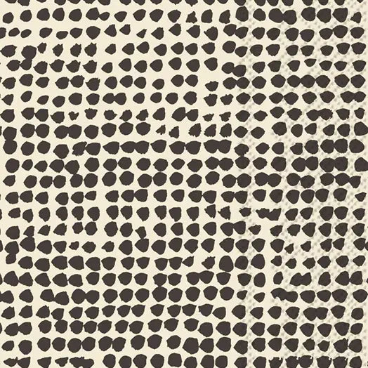 The Boston Guest Towels by Faire feature an abstract pattern of irregular black dots on a beige background, creating a textured, dynamic look—ideal for adding style to your party supplies or guest napkin assortment.
