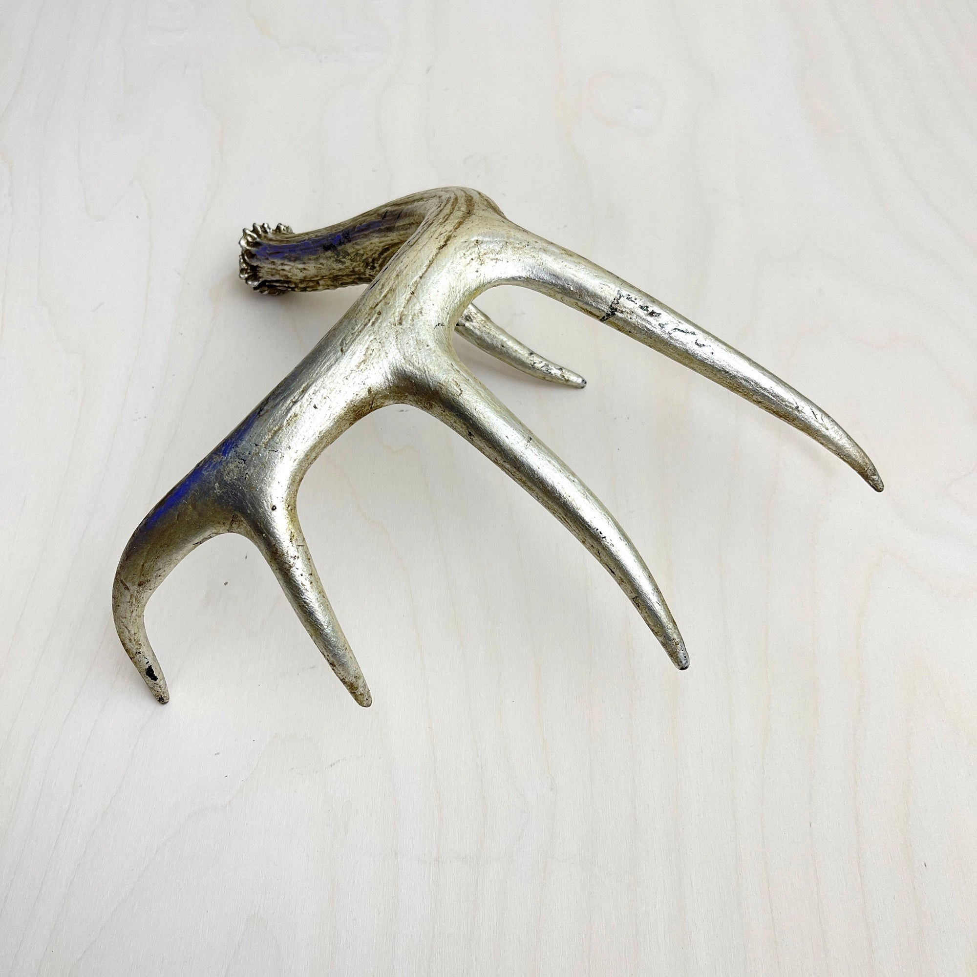 Gilded four-point antler accent by Bungalow Furniture adds rustic charm and unique style to your decor.