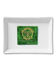The Faire Ceramic Tray is a rectangular white ceramic trinket holder with a green box, crossed tennis rackets, and "The Championships Wimbledon" logo—ideal for organizing essentials or gifting.