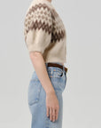 Molly Puff Sleeve Cardigan by Citizens Of Humanity/AGOLDE, shown in profile against plain background.