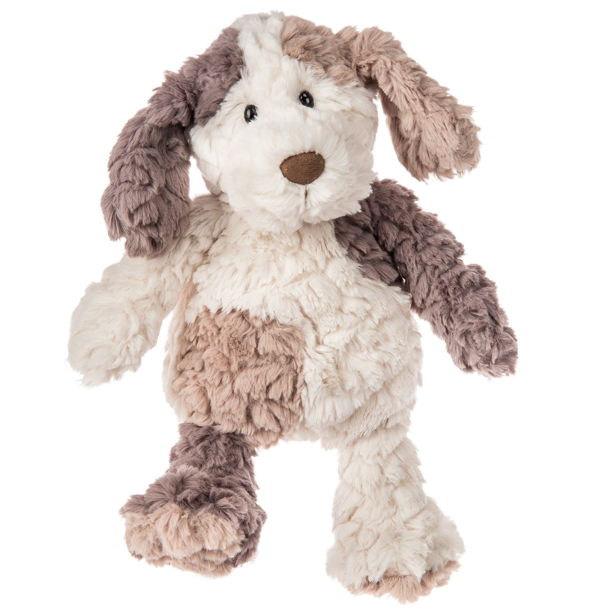 The Mary Meyer Corp Stuffed Animals plush dog features floppy ears and soft cream and light brown fabric, sitting upright with a friendly look—perfect for snuggling and ideal for stuffed animal lovers.