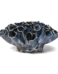 The Faire Sea Polyp Large Blue Grey is a handmade ceramic sculpture with blue-grey, trumpet-shaped forms and textured ruffled edges—ideal as unique boho plant wall decor or pottery art.