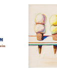 On the left, text reads: "I is for ICE CREAM. A treat after we swim in the pool." On the right, four colorful painted ice cream cones evoke the Southwestern flair of Southwest ABC by Random House.