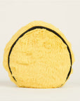 The Faire Smiley Face Warmies Junior is a round, yellow plush with a black outline, photographed on a white background. This microwavable soft toy offers sensory comfort and works as both a cushion and cuddly companion.