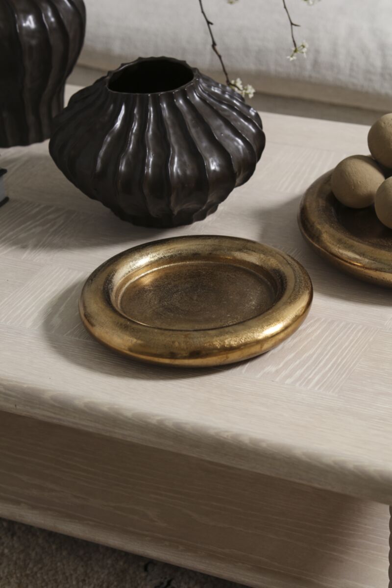 Stowe Tray by Accent Decor displayed on a light wood table with modern dark vase accents, Bungalow Furniture style.