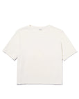 The Kule Terry Hurley is a plain, short-sleeved, off-white cotton-blend T-shirt with a classic round neckline and minimalist design, shown laid flat on a white background without any visible patterns or logos.