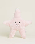 Faire’s Starfish Warmies is a soft, pink, star-shaped plush with a smiling face, centered against a plain light background—a cuddly microwavable plush for comfort and warmth.