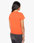 Orange Mothers The Lil Goodie Goodie Tee with vintage-look jeans, back view, on plain white background.
