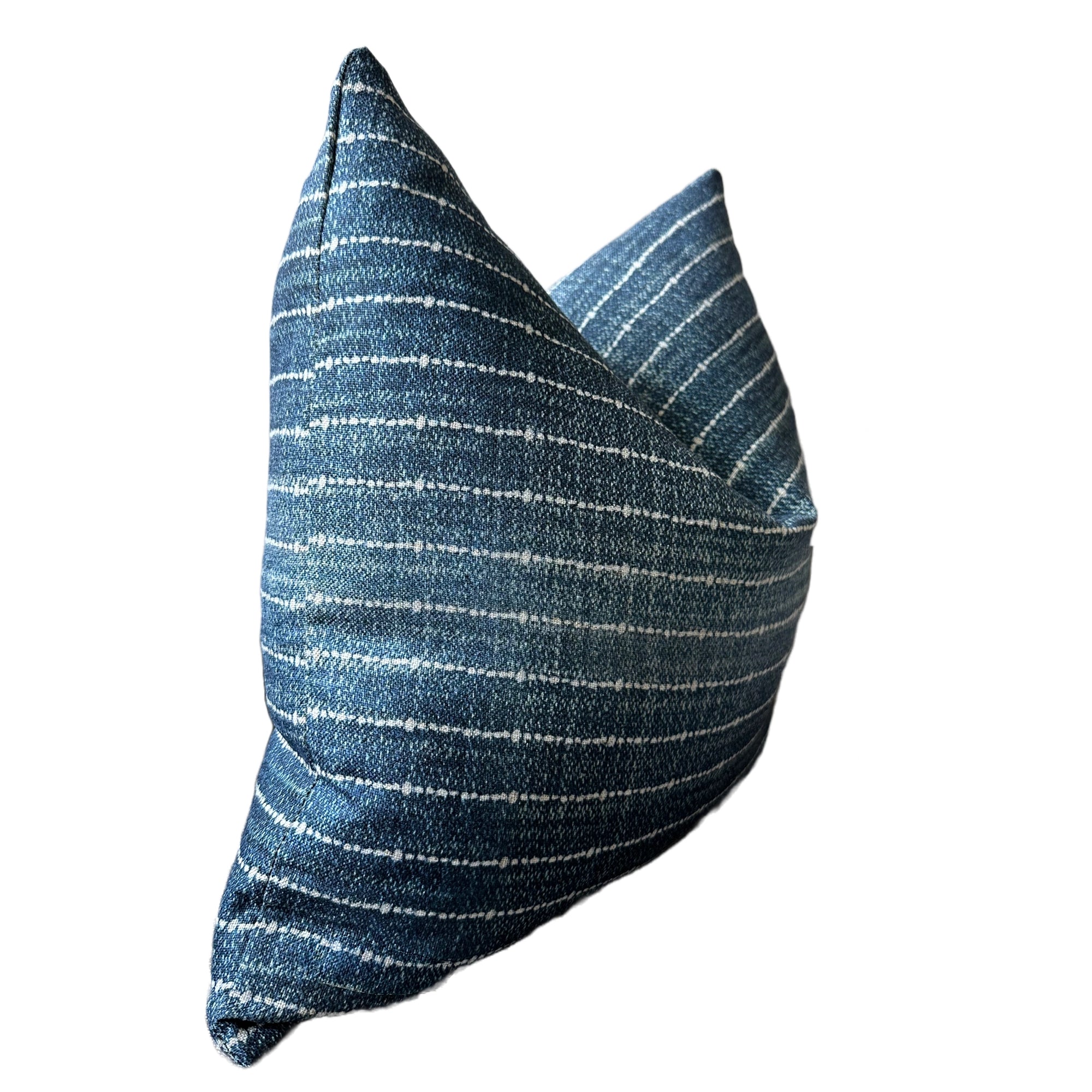 Square pillow with white horizontal stripes, Bungalow Furniture &amp; Accessories, The Faire Sonny, 22x22 inches.