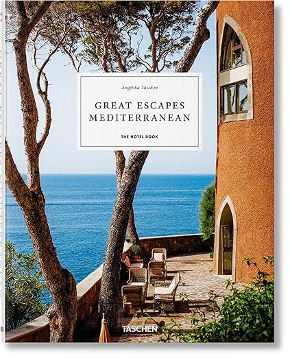 The cover of "Great Escapes Mediterranean" by Ingram Book Company shows a terrace with sea views and arched windows—ideal inspiration for fans of boutique hotels and beautiful Mediterranean scenery.