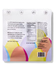 Back of Faire Easter Gummy Mix package features pastel egg-shaped gummies, a sweet and sour description, nutrition facts, ingredients, and icons for non-GMO candy, no HFCS, no Red 40, and zero trans fat.