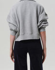 Heather grey Mirelle Funnel Neck sweater by Citizens Of Humanity/AGOLDE, back view.