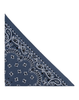 The Big Bandana Scarf by The Great Inc. is a navy blue vintage scarf with a white paisley and floral pattern, folded into a triangle and shown on a plain white background.