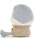 The Amuseables Snow Globe by Jelly Cat Inc. is an adorable plush toy shaped like a snow globe, featuring festive details—perfect as an après ski or ski gift—shown in side view on a white background.