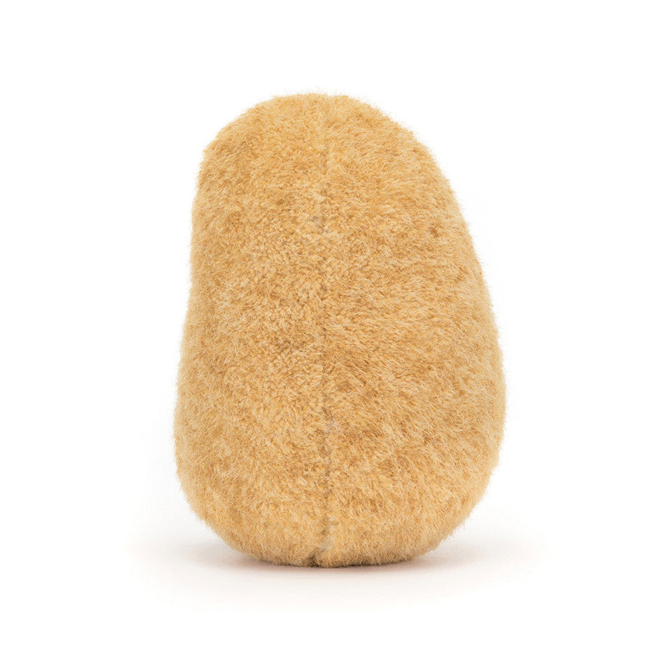 Meet the Amuseables Potato by Jelly Cat Inc.—an adorable plush potato covered in soft, light brown fuzzy fabric, perfect for snuggling and displayed upright against a white background.