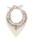 The Great Inc.'s The Silk Bandana, crafted from 100% silk in cream with a paisley pattern, is tied in a knot and displayed on a white background—ideal for vintage bandana enthusiasts.